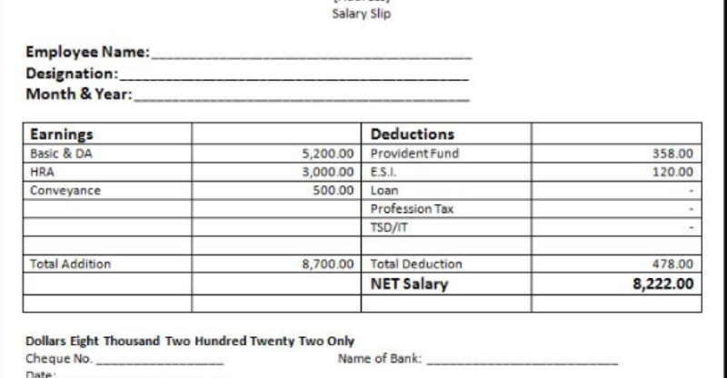 salary slip employee